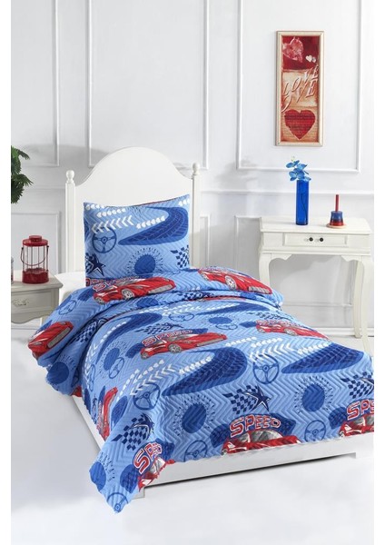 Ultrasonik Kapitoneli Speed Tek Kişilik Yatak Örtüsü Mavi