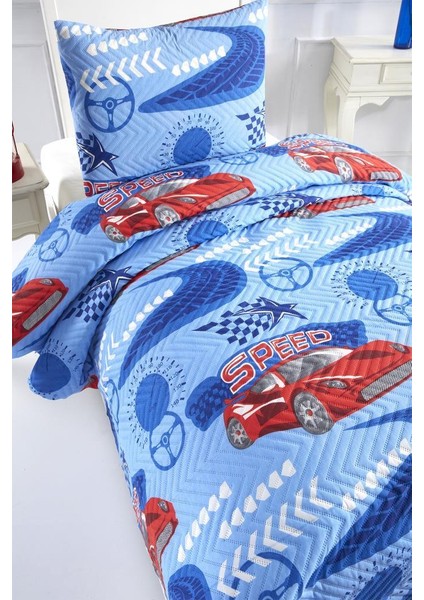 Ultrasonik Kapitoneli Speed Tek Kişilik Yatak Örtüsü Mavi fiyatları