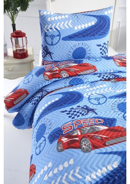 Ultrasonik Kapitoneli Speed Tek Kişilik Yatak Örtüsü Mavi fırsatları