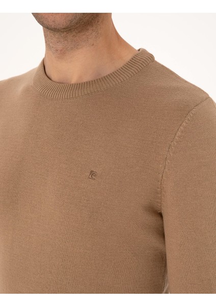 Erkek Camel Slim Fit Bisiklet Yaka Basic Triko Kazak 50314192-VR015