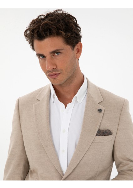Erkek Bej Slim Fit Ceket 50311398-VR011 fiyatları