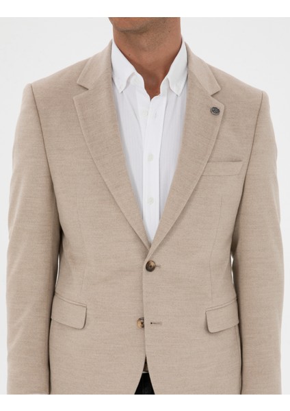 Erkek Bej Slim Fit Ceket 50311398-VR011