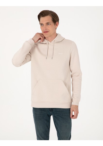 Erkek Taş 2 Iplik Regular Fit Içi Polarlı Kapüşonlu Basic Sweatshirt 50314055-VR049