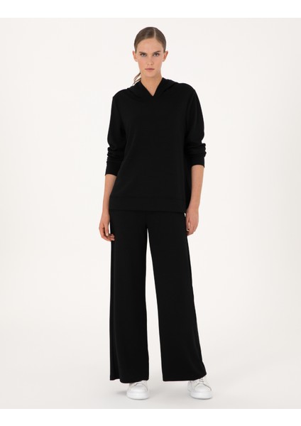 Kadın Siyah Flare Fit Eşofman Altı 50314962-VR046