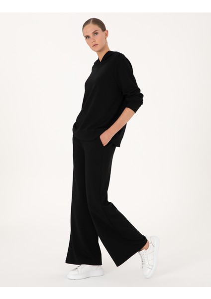 Kadın Siyah Flare Fit Eşofman Altı 50314962-VR046 modelleri