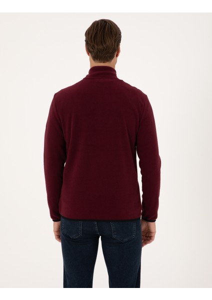 Erkek Bordo Regular Fit Yarım Fermuarlı Polar Sweatshirt 50314056-VR014 indirimleri