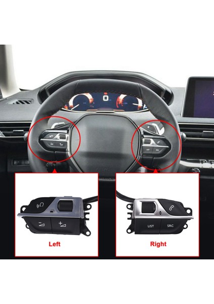 Peugeot 4008 5008 508L 2008 Için Çok Fonksiyonlu Direksiyon Simidi Anahtar Düğmeleri (Yurt Dışından) modelleri