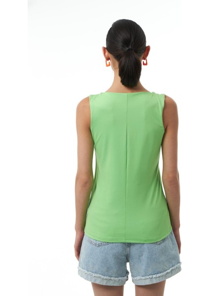 Kalın Askılı Basic Bluz Neon Yeşil indirimleri