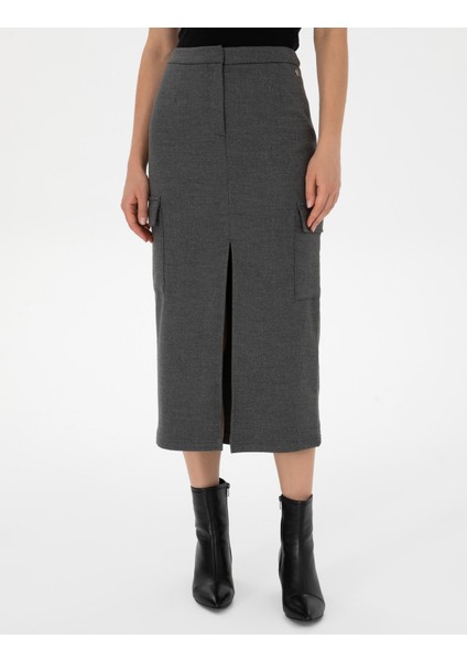 Kadın Antrasit A Kesim Dokuma Etek 50314094-VR006 fiyatları