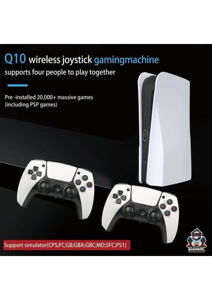 Q10 Ps5 Kollu 4K UHD Retro Joystick 128GB PS1PES/GTA Atari Çift Kişilik Oyun Konsolu 26700 3D Oyunlu fırsatları