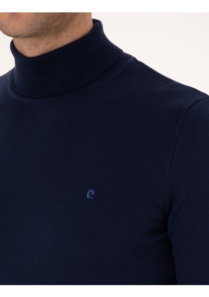 Erkek Açık Lacivert Slim Fit Balıkçı Yaka Basic Triko Kazak 50314202-VR059