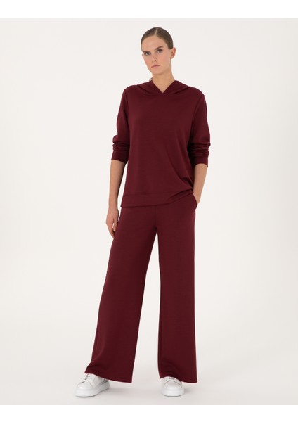 Kadın Vişne Flare Fit Eşofman Altı 50314962-VR223