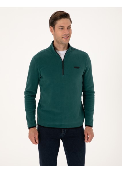 Erkek Zümrüt Regular Fit Yarım Fermuarlı Polar Sweatshirt 50314056-VR055 modelleri