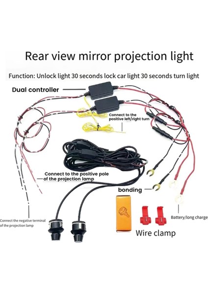 Araba Yan Dikiz Aynası Hoş Geldiniz Işıkları Melek Kanatlı Evrensel LED Projektör Lazer Işığı Ortam Aydınlatma Aksesuarları (Yurt Dışından) fiyatları