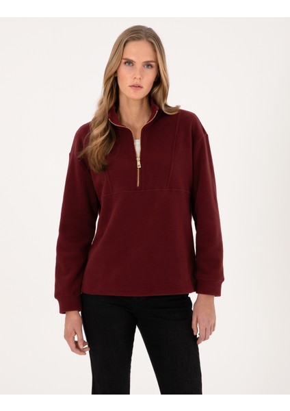 Kadın Vişne Comfort Fit Sweatshirt 50314954-VR223