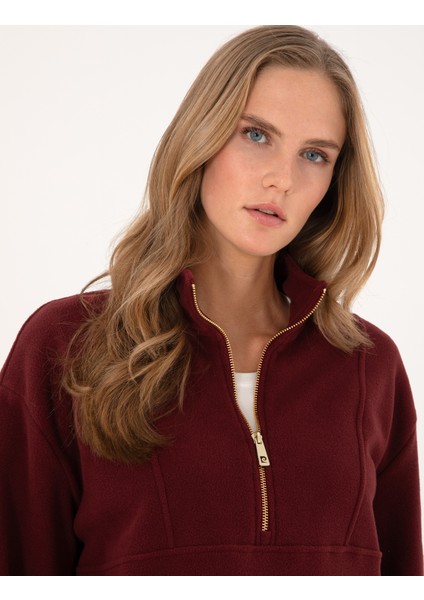 Kadın Vişne Comfort Fit Sweatshirt 50314954-VR223 fiyatları