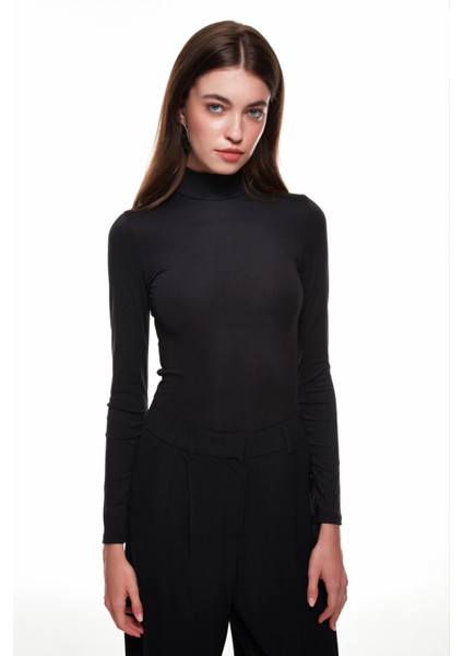 Balıkçı Yaka Bodysuit Siyah modelleri