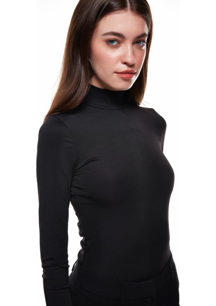 Balıkçı Yaka Bodysuit Siyah fırsatları
