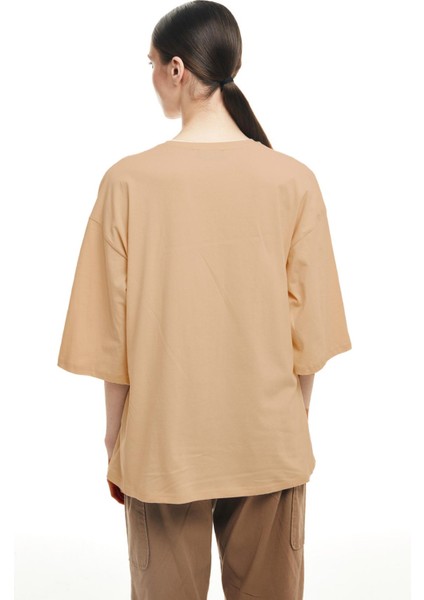 Truvakar Kol Basic Oversize Tişört Bej indirimleri