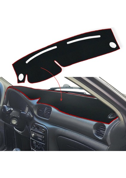 Hyundai Accent Yumurta Kasa Nakışlı Ön Göğüs Torpido Kaplama Koruma Halısı (1996-2000)