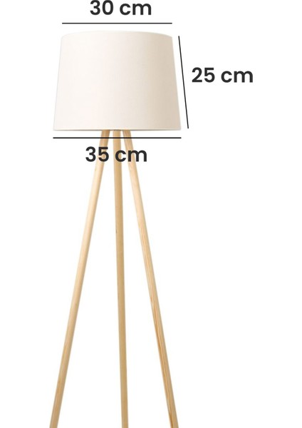 Lighting Ahşap Ayak Tripod Lambader - Natürel / Beyaz modelleri