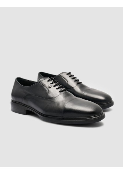 %100 Hakiki Deri Siyah Erkek Klasik Ayakkabı