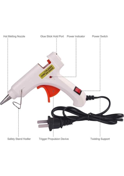 SN-609 Elektrikli Silikon Tabancası 20W Anahtarlı Güçlü ve Pratik Yapıştırıcı Tabanca indirimleri
