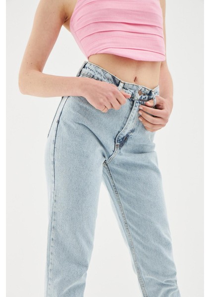 Mom Jean Buz Mavi modelleri