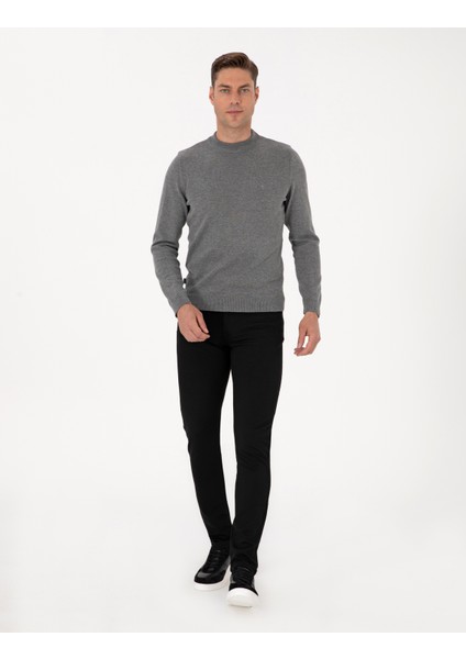 Erkek Siyah Slim Fit Kanvas Pantolon 50310857-VR046