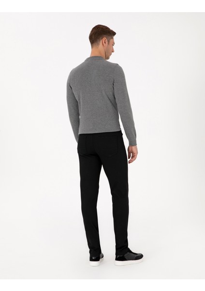 Erkek Siyah Slim Fit Kanvas Pantolon 50310857-VR046 fırsatları