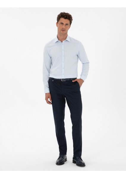 Erkek Lacivert Slim Fit Kumaş Pantolon 50314543-VR033