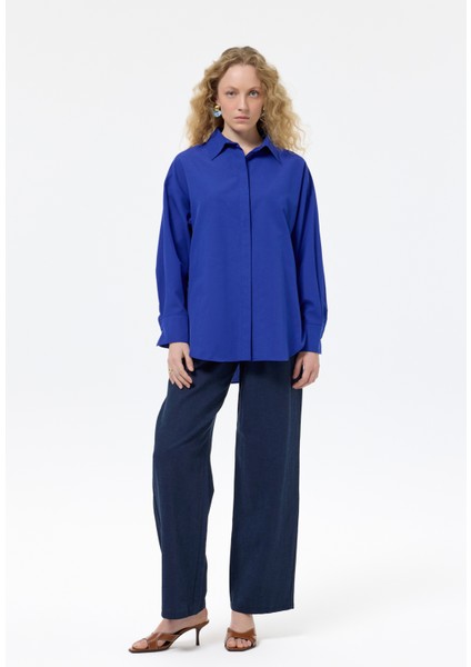 Oversize Basic Gömlek Sax modelleri