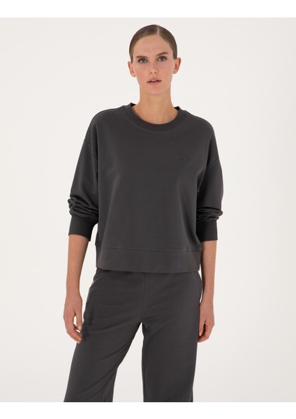 Kadın Antrasit Oversize Sweatshirt 50314963-VR006
