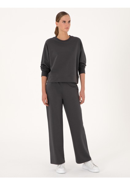 Kadın Antrasit Oversize Sweatshirt 50314963-VR006 fırsatları