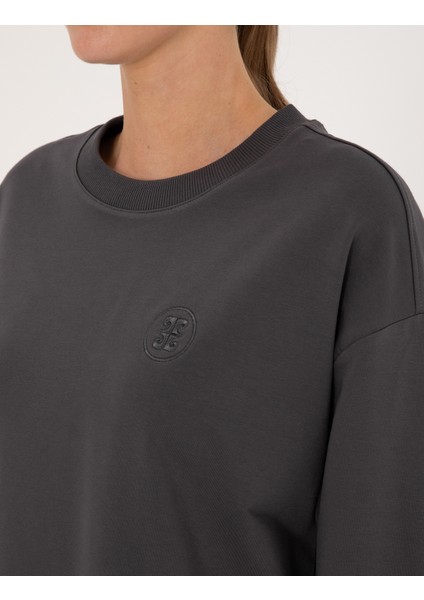 Kadın Antrasit Oversize Sweatshirt 50314963-VR006