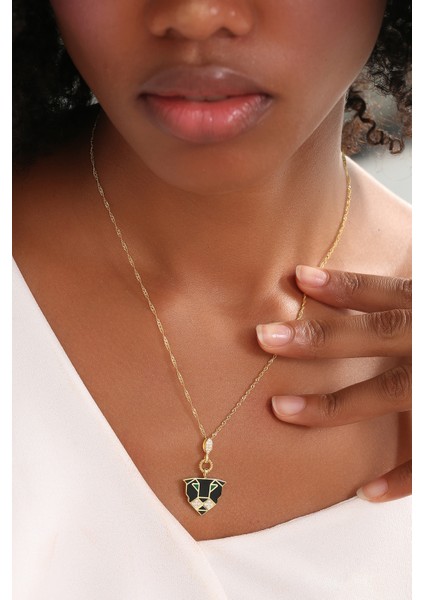 Kadın 925 Ayar Lazer Mineli Panter Kolye fiyatları