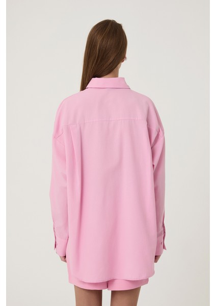 Oversize Basic Gömlek Pembe indirimleri