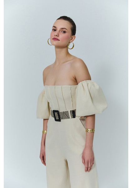 Balon Kol Kemerli Uzun Tulum Naturel fırsatları