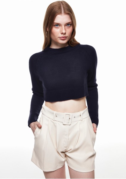Crop Triko Kazak Lacivert modelleri