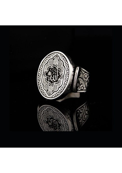 925 Ayar Gümüş Allah Lafzı Işlemeli Erkek Yüzük ve Kolye fiyatları