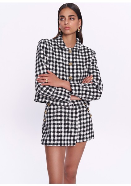 Düğme Detaylı Tüvit Ceket Siyah modelleri