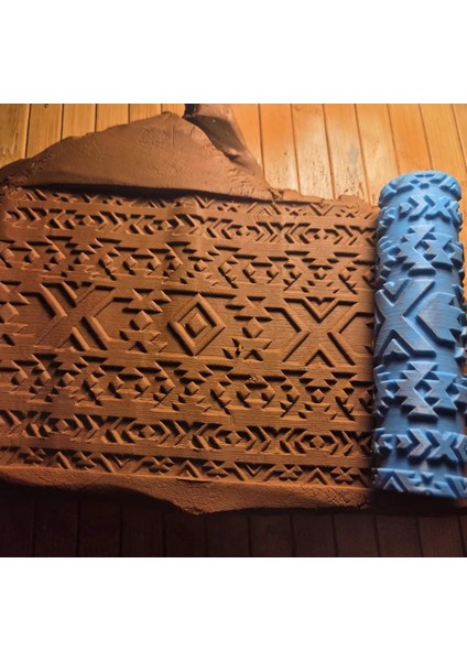 12 cm Seramik & Polimer Kil Doku Rulosu Desen Oklavası
