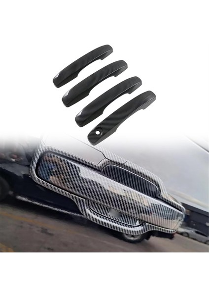 Ford Ranger 2023 2024 Dış Aksesuarlar Abs Karbon Fiber Yan Kapı Kolu Kapağı Kaplaması - Akıllı Anahtar Deliği Olmadan (Yurt Dışından) modelleri