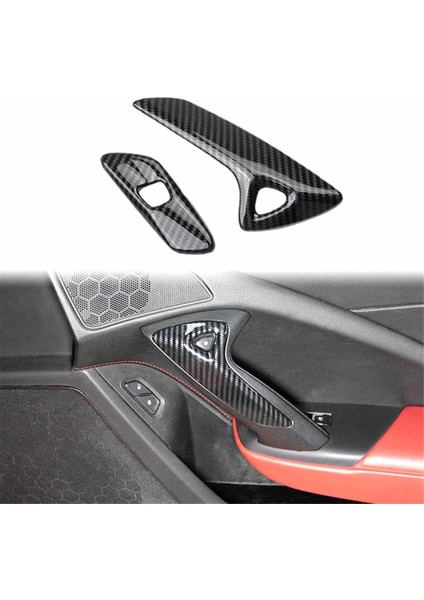 Chevrolet Corvette C7 2014-2019 Iç Kapı Kolları Kapağı Için Araç Iç Kapı Elektrik Anahtarı Çerçevesi Kaplaması (Yurt Dışından)
