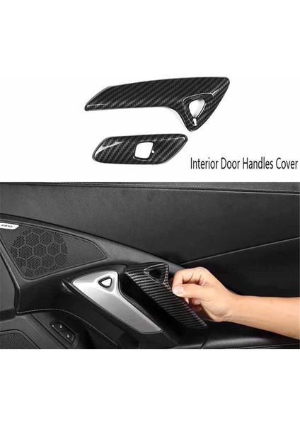 Chevrolet Corvette C7 2014-2019 Iç Kapı Kolları Kapağı Için Araç Iç Kapı Elektrik Anahtarı Çerçevesi Kaplaması (Yurt Dışından) indirimleri