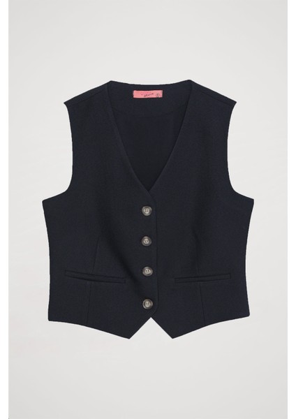 Önü Düğmeli Yelek Lacivert fiyatları