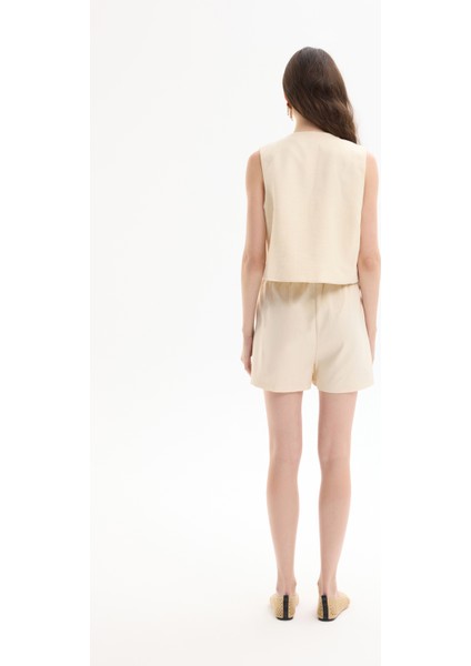 Pul Detaylı Nakışlı Yelek Naturel indirimleri