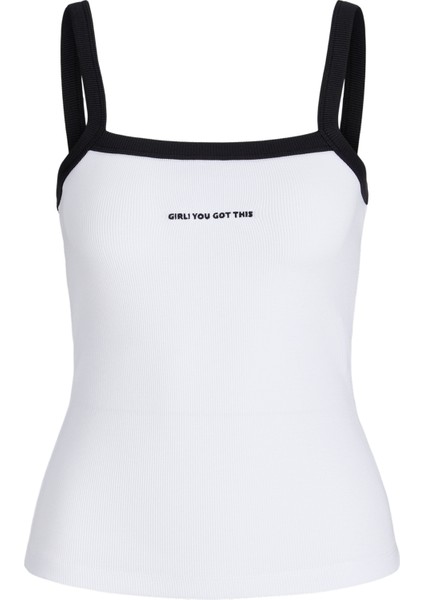 Streç Kalip Nakis Islemeli Kare Yaka Bluz - Fifi