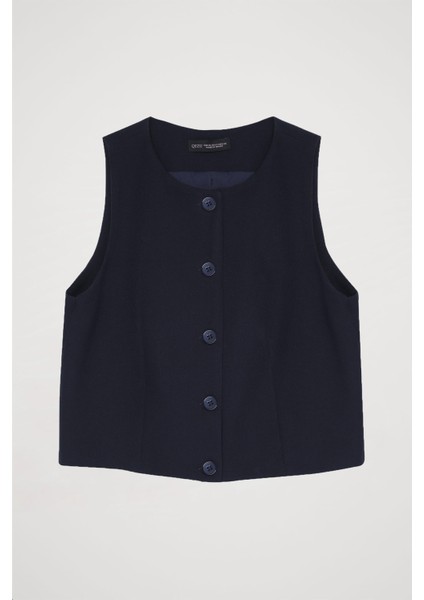 Düğme Detaylı Yelek Ceket Lacivert fiyatları