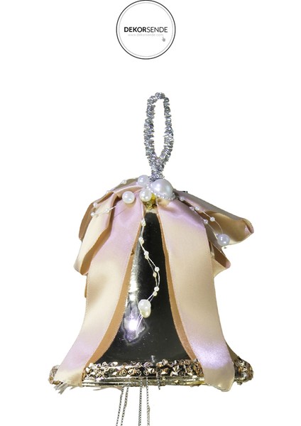 Yılbaşı Süsü Incili Çoklu Çan Şampanya 30 cm fiyatları